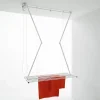 Étendoir manuel plafond blanc 128x54x25cm alu Foxydry Mini 120