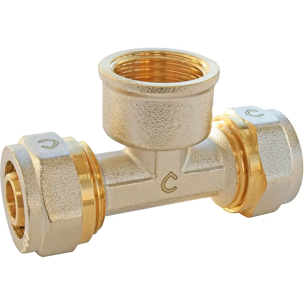 Té femelle à compression pour tube Multicouche Ø16 - femelle au centre 15/21 (1/2")