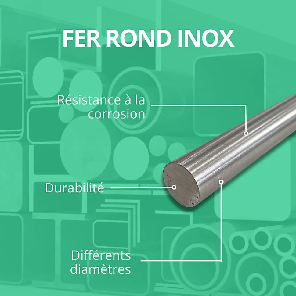 Tige fer rond inox 10 mm Longueur : 1 metre - Comment Fer