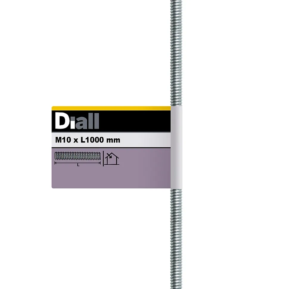 Tige filetée brillante zinguée diamètre 10 mm x 1 m