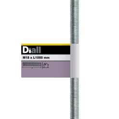 Tige filetée brillante zinguée diamètre 16 x 300 mm