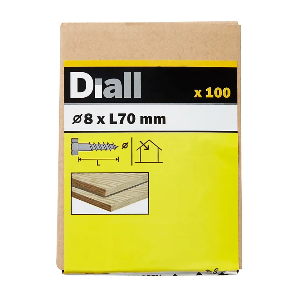 Tirefonds DIN 571 zingués 8x70 mm - 100 pièces