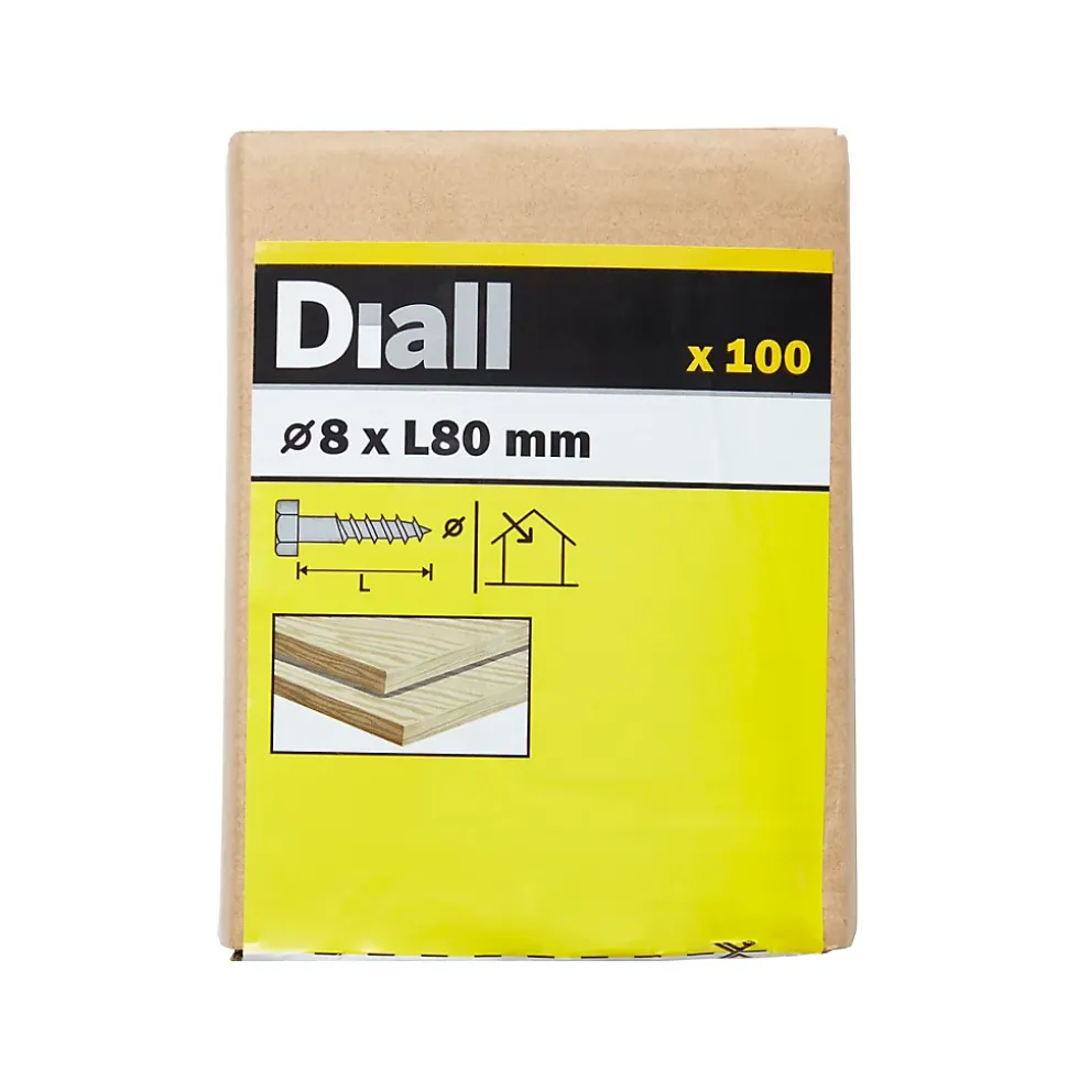Tirefonds DIN 571 zingués 8x80 mm - 100 pièces
