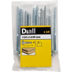Tirefonds DIN 571 zingués 8x140 mm - 50 pièces