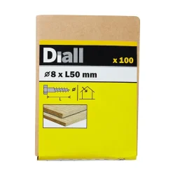 Tirefonds DIN 571 zingués 8x50 mm - 100 pièces