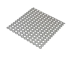 Tôle perforée trèfle acier brut Perforation 8 mm Ep. 1 mm, 50 x 25 cm