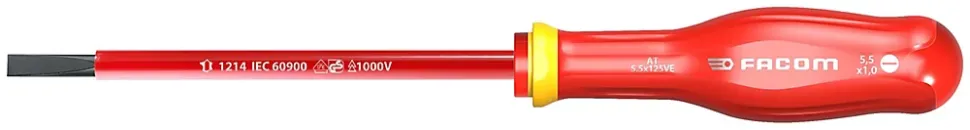 Tournevis Facom Protwist isolé 1000V Plat 5,5x150 mm