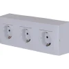 Triple prise Schuko + plaque Kalya blanc Zenitech
