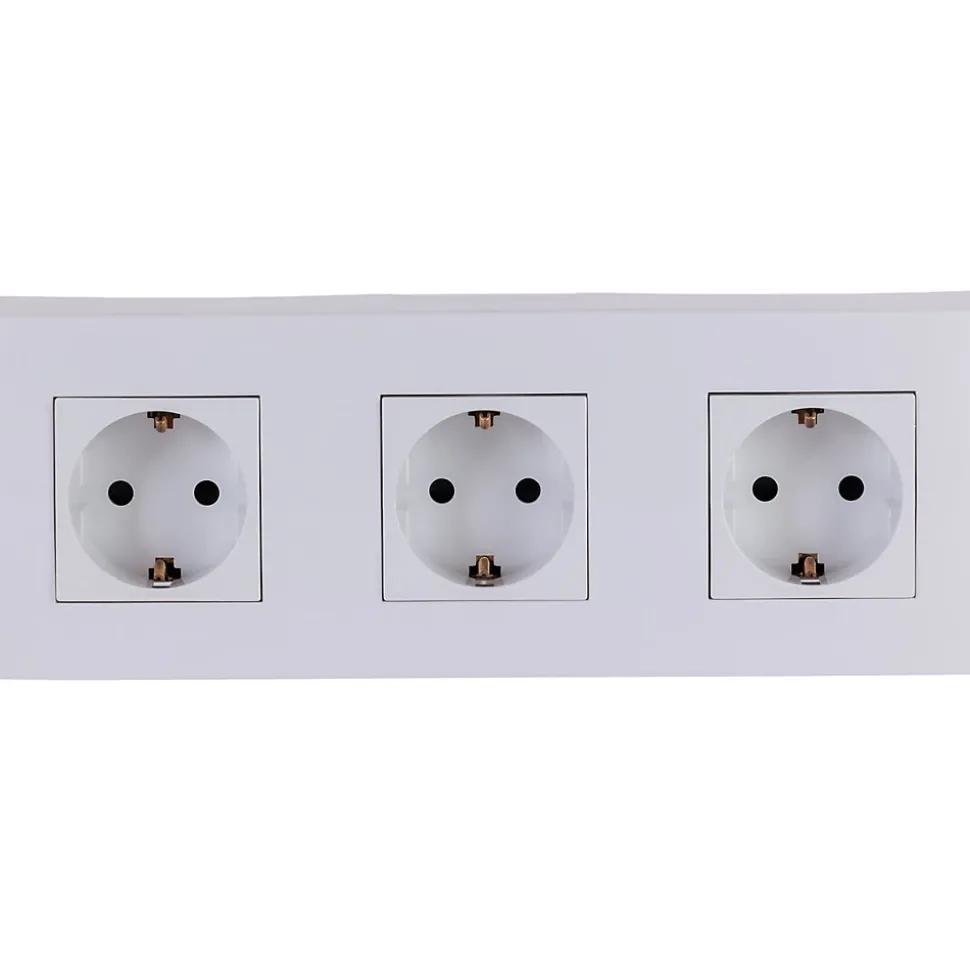 Triple prise Schuko + plaque Kalya blanc Zenitech