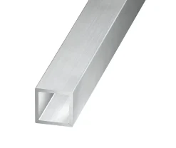 Tube carré aluminium brut 20 x 20 mm, 1 m
