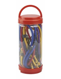 Tube de 12 tendeurs en caoutchouc à crochets, longueurs variées - THIRARD