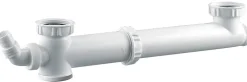 Tubulure pour évier 2 cuves sans siphon en PVC avec prise mixte - VALENTIN - 00 775100 001 00