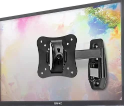 TVB0920 Support TV mural pour écran de 13 à 30 pouces Pivotant Inclinable Charge max 18 kg VESA 50 100 Télé LED LCD OLED Duronic