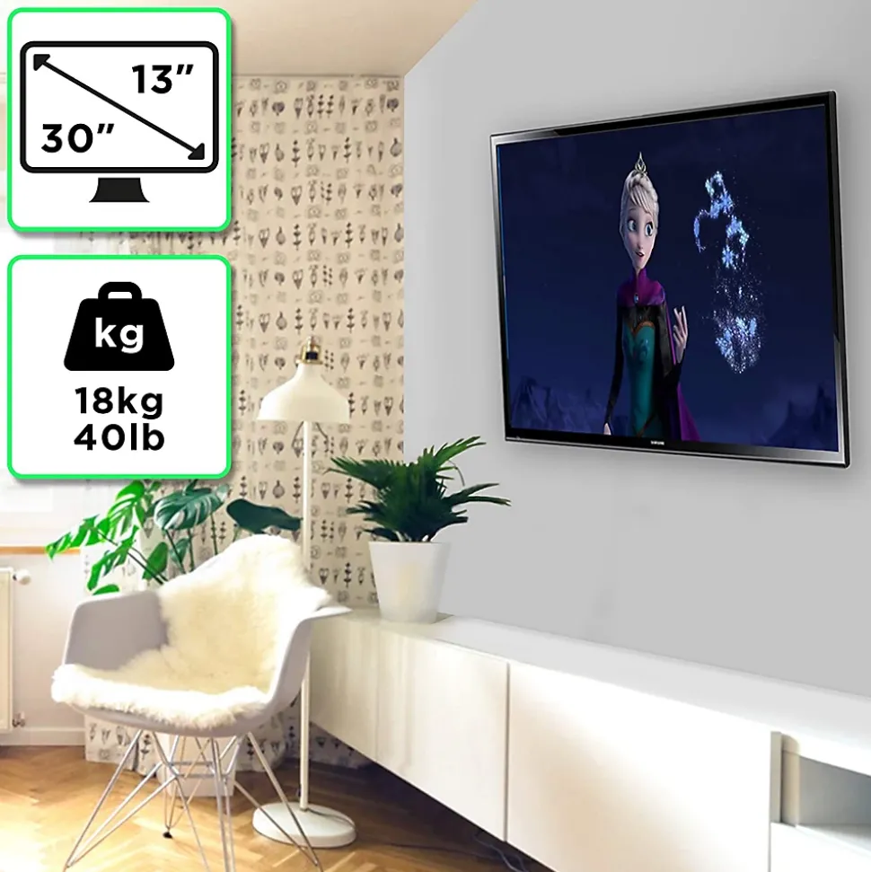 TVB0920 Support TV mural pour écran de 13 à 30 pouces Pivotant Inclinable Charge max 18 kg VESA 50 100 Télé LED LCD OLED Duronic