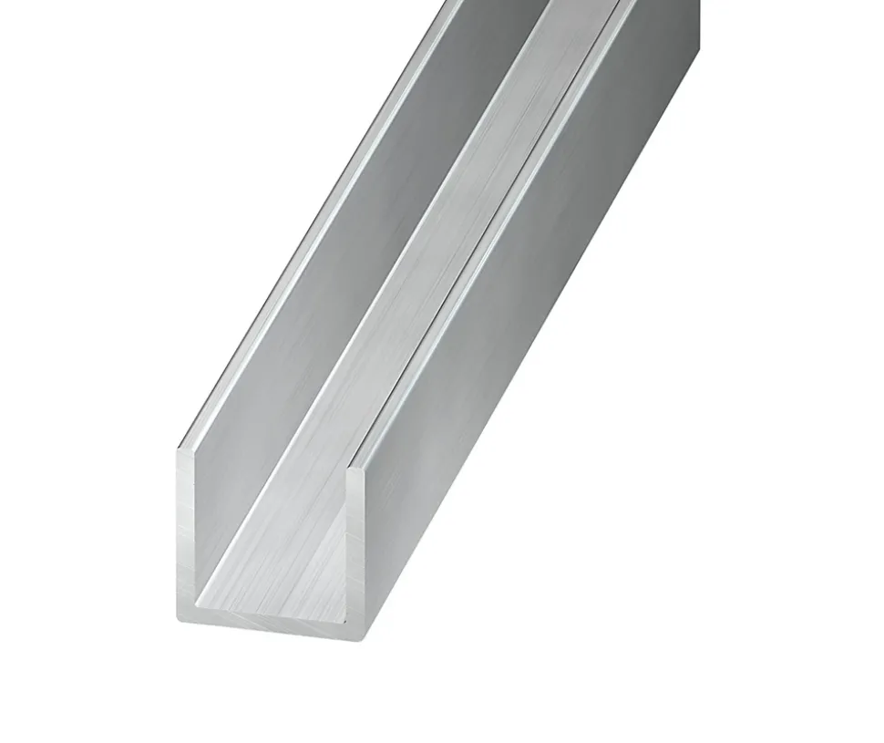 U aluminium brut 20 x 17 x 20 mm Ep. 1,5 mm, 1 m