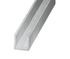 U aluminium brut 15 x 12 x 15 mm Ep. 1,5 mm, 1 m