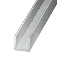 U aluminium brut 10 x 8 x 10 mm Ep. 1 mm, 1 m