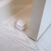 6 Un. Butée de porte adhésive en bois laqué blanc - Diamètre 37MM