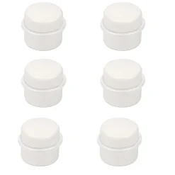 6 Un. Butée de porte adhésive en bois laqué blanc - Diamètre 37MM