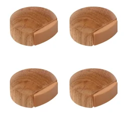 4 Un. Butée de porte adhésive en bois de chêne naturel 45x42MM