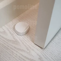 6 Un. Butée de porte adhésive en bois laqué blanc 45x42MM