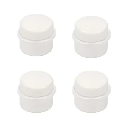 4 Un. Butée de porte adhésive en bois laqué blanc - Diamètre 37MM