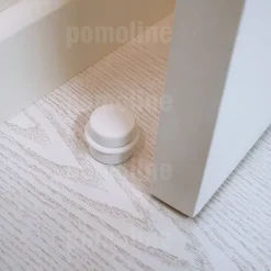 4 Un. Butée de porte adhésive en bois laqué blanc - Diamètre 37MM