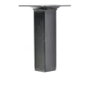 4 un. Pied carré pour meuble en acier 25x25mm hauteur 100mm peinture noire avec embout