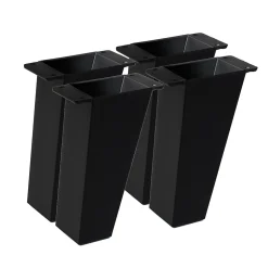 4un. Pied de meuble incliné scandinave pied nordique en résine plastique ABS ANTI-HUMIDITÉ noire. Hauteur 120mm