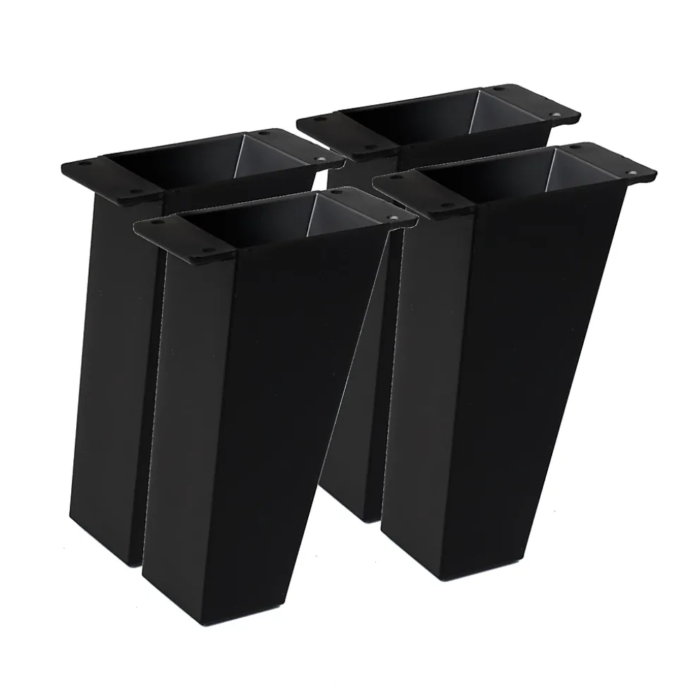 4un. Pied de meuble incliné scandinave pied nordique en résine plastique ABS ANTI-HUMIDITÉ noire. Hauteur 120mm