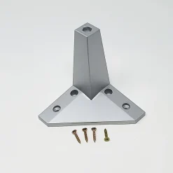 4un. Pied de meuble incliné scandinave pied nordique en résine plastique ABS ANTI-HUMIDITÉ couleur aluminium mat. Hauteur 100mm