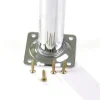 4 un. Pied de meuble rond en acier diamètre 30mm hauteur 100mm chromé avec régulateur de nivellement 15-25mm