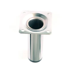 4 un. Pied de meuble rond en acier diamètre 30mm hauteur 100mm chromé avec régulateur de nivellement 15-25mm