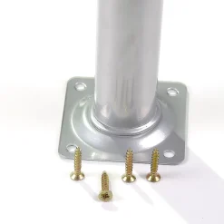 4 un. Pied rond pour meuble en acier, diamètre 30 mm, hauteur 100 mm, peinture aluminium avec régulateur de nivellement 15-25 mm