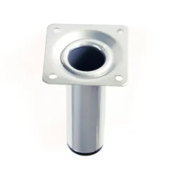 4 un. Pied rond pour meuble en acier, diamètre 30 mm, hauteur 100 mm, peinture aluminium avec régulateur de nivellement 15-25 mm