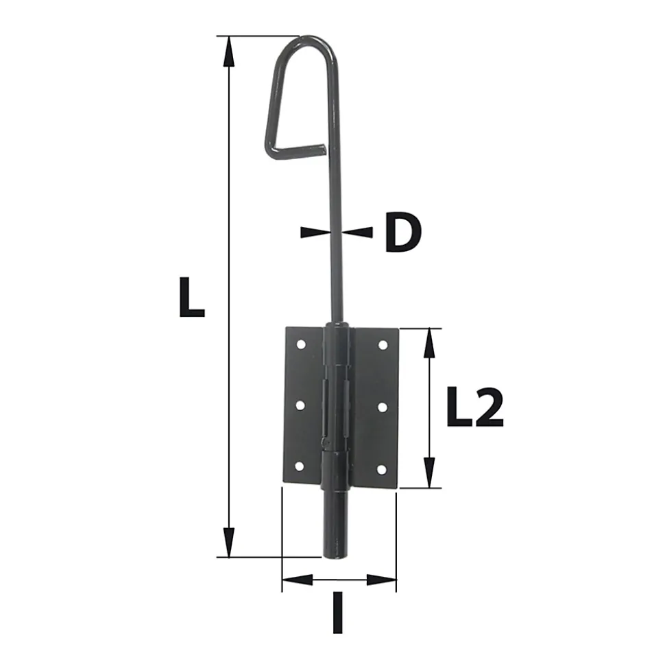 Verrou baïonnette ø16 mm L. 500 mm acier noir Afbat