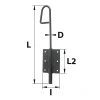 Verrou baïonnette ø12 mm L. 200 mm acier noir Afbat