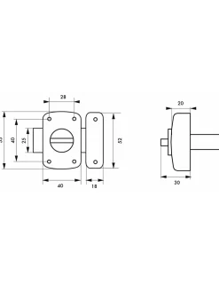 Verrou à bouton Alouette pour porte intérieure, 40mm, acier, chromé brillant - THIRARD