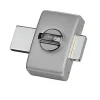 Verrou à bouton avec cylindre 40 mm satin chromé