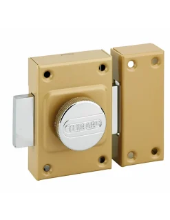 Verrou à bouton Concorde pour porte intérieure, acier, époxy bronze - THIRARD