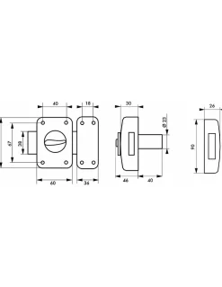 Verrou à bouton Corvette pour porte d'entrée, cylindre 40mm, acier, 3 clés, époxy bronze - THIRARD