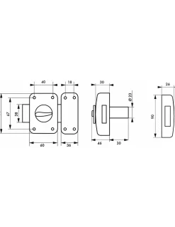 Verrou à bouton Corvette pour porte d'entrée, cylindre 30mm, acier, 3 clés, époxy bronze - THIRARD