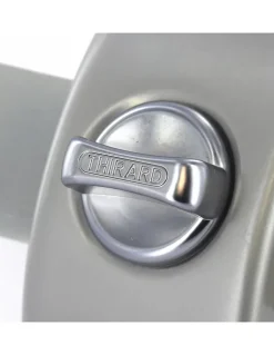 Verrou à bouton Design 5 pour porte d'entrée, cylindre 50mm, acier, 3 clés, argent - THIRARD