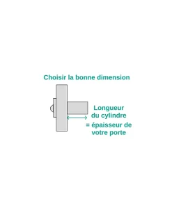 Verrou à bouton Etendard pour porte d'entrée, cylindre 40mm, acier, 3 clés, époxy bronze - THIRARD