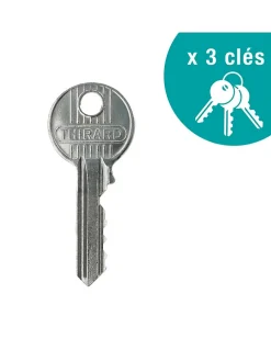 Verrou à bouton Rafale pour porte d'entrée, cylindre 45mm, acier, 3 clés, époxy bonze - THIRARD