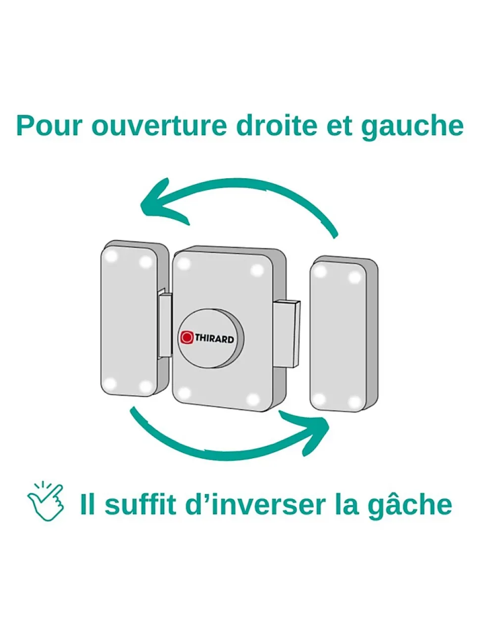 Verrou à bouton Transit 2 pour porte d'entrée, cylindre 40mm, 4 clés, époxy anthracite - THIRARD