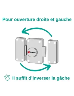 Verrou à bouton Universel pour porte d'entrée, cylindre 45mm, acier, 4 clés, epoxy blanc - THIRARD