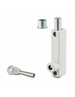 Verrou à clé pour fenêtre et porte, blanc, 1 clé - THIRARD