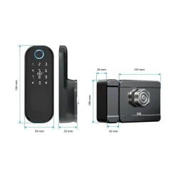 Verrou connecté biométrique locky-3 à empreinte digitale, code, badge et bluetooth