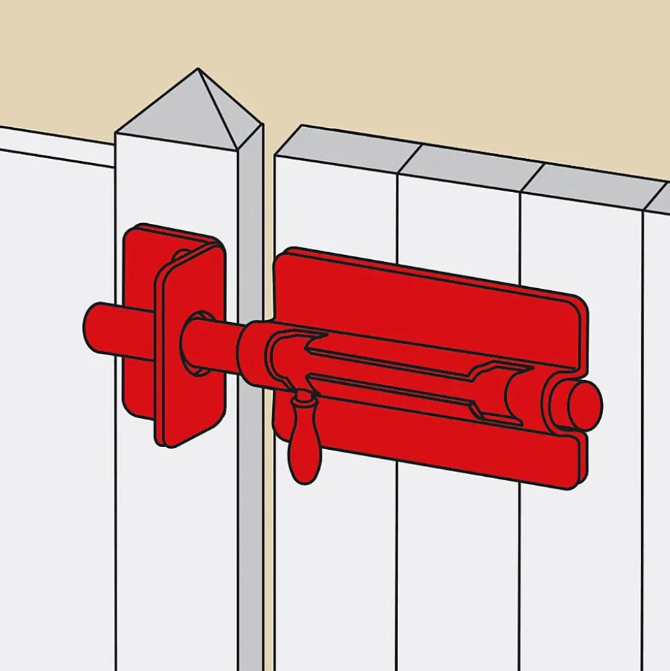 Verrou de box + gâche D10 Acier zingué Afbat